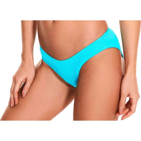 Lucky Brand Golden Wave Textured Hipster Bikini Swim Bottom Teal Blue L - Picture 3 of 8
